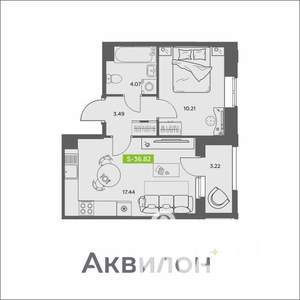 1-к квартира, вторичка, 37м2, 7/16 этаж