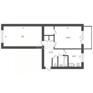 2-к квартира, вторичка, 47м2, 4/5 этаж