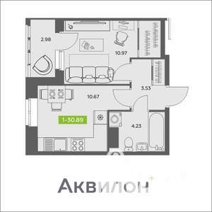 1-к квартира, вторичка, 31м2, 6/16 этаж