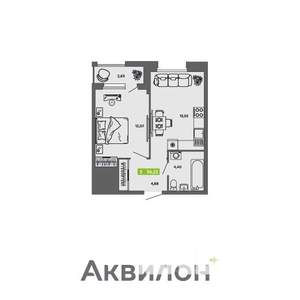 1-к квартира, вторичка, 36м2, 2/16 этаж