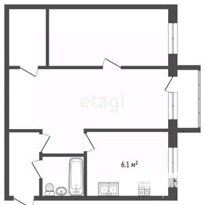 2-к квартира, вторичка, 43м2, 3/5 этаж