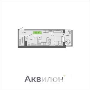 Студия квартира, сданный дом, 26м2, 16/16 этаж