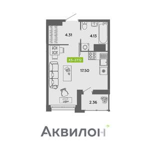 Студия квартира, вторичка, 27м2, 5/16 этаж