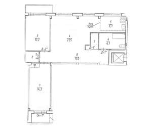 3-к квартира, вторичка, 76м2, 9/10 этаж