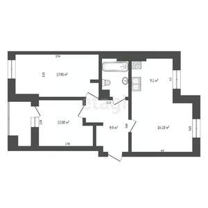2-к квартира, вторичка, 71м2, 4/5 этаж
