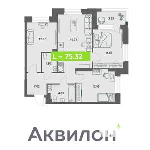 3-к квартира, вторичка, 75м2, 4/32 этаж