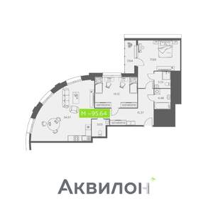 2-к квартира, вторичка, 96м2, 2/11 этаж