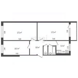 3-к квартира, вторичка, 61м2, 4/5 этаж