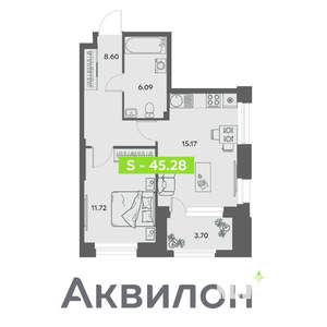 1-к квартира, вторичка, 45м2, 2/32 этаж