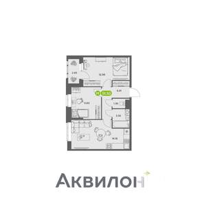 2-к квартира, вторичка, 52м2, 6/16 этаж