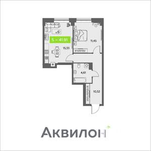 1-к квартира, вторичка, 42м2, 6/16 этаж