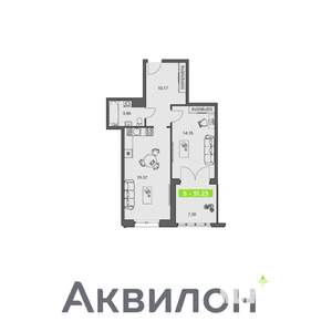 1-к квартира, вторичка, 51м2, 4/8 этаж
