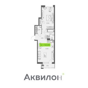1-к квартира, вторичка, 53м2, 5/11 этаж