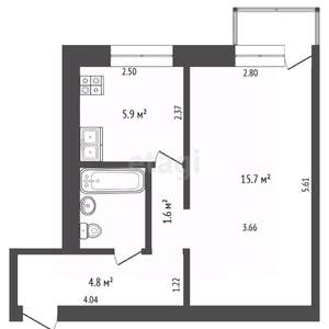 Студия квартира, вторичка, 31м2, 4/5 этаж