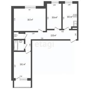 3-к квартира, вторичка, 66м2, 5/9 этаж