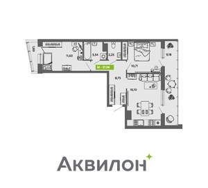 2-к квартира, вторичка, 58м2, 12/16 этаж