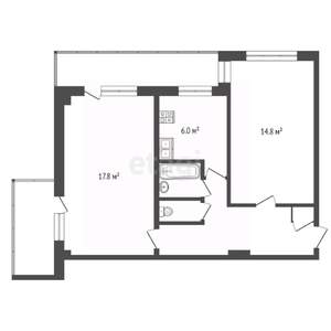 2-к квартира, вторичка, 51м2, 9/9 этаж