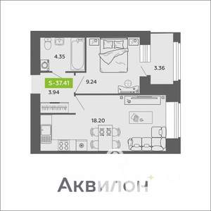 1-к квартира, вторичка, 37м2, 3/11 этаж