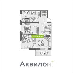 2-к квартира, вторичка, 68м2, 4/8 этаж