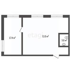 2-к квартира, вторичка, 52м2, 2/5 этаж