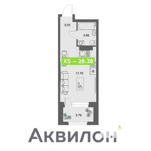 Студия квартира, вторичка, 28м2, 16/32 этаж