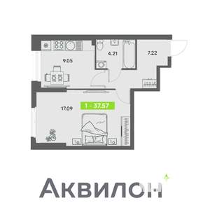 1-к квартира, вторичка, 38м2, 3/32 этаж