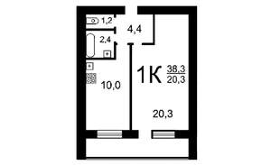 1-к квартира, вторичка, 33м2, 1/9 этаж