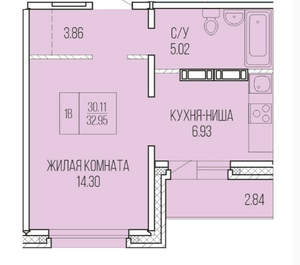 Студия квартира, вторичка, 31м2, 1/9 этаж