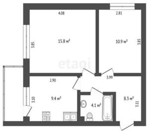 2-к квартира, вторичка, 49м2, 9/9 этаж