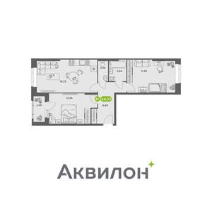 2-к квартира, вторичка, 64м2, 2/16 этаж