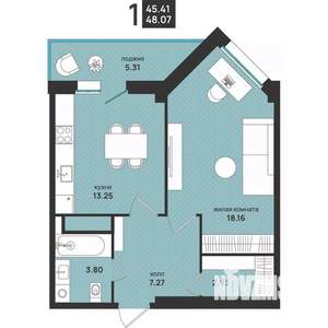1-к квартира, вторичка, 48м2, 13/13 этаж