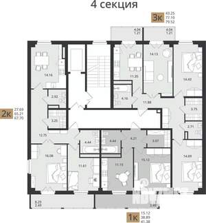 1-к квартира, вторичка, 41м2, 8/16 этаж