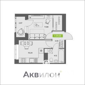 1-к квартира, вторичка, 31м2, 12/16 этаж