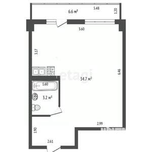 Студия квартира, вторичка, 38м2, 3/8 этаж