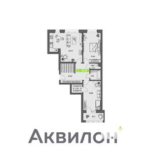 2-к квартира, вторичка, 79м2, 1/8 этаж