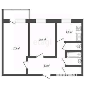 2-к квартира, вторичка, 44м2, 2/5 этаж