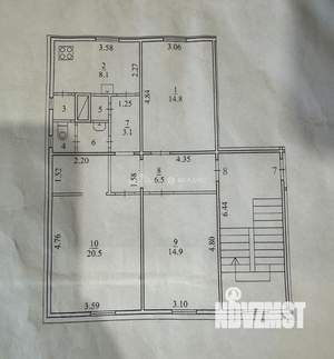 3-к квартира, вторичка, 72м2, 2/2 этаж