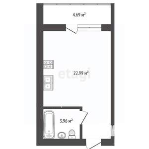 Студия квартира, вторичка, 30м2, 12/14 этаж