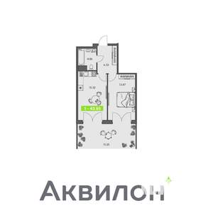 1-к квартира, вторичка, 44м2, 5/8 этаж