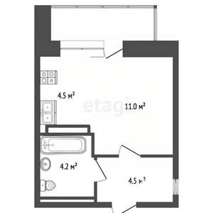 Студия квартира, вторичка, 24м2, 11/16 этаж