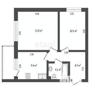 2-к квартира, вторичка, 49м2, 9/9 этаж