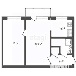 2-к квартира, вторичка, 42м2, 4/5 этаж