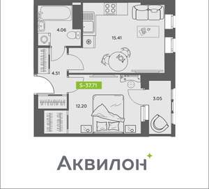 1-к квартира, вторичка, 38м2, 12/16 этаж