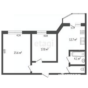 2-к квартира, вторичка, 74м2, 5/10 этаж