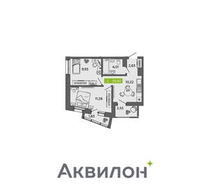2-к квартира, вторичка, 40м2, 12/16 этаж