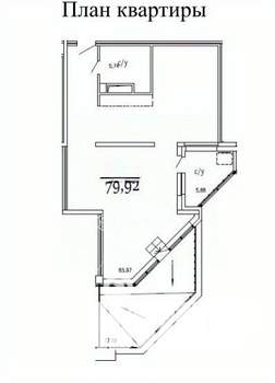2-к квартира, вторичка, 80м2, 12/14 этаж