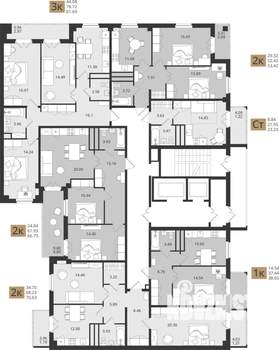 2-к квартира, вторичка, 67м2, 11/16 этаж