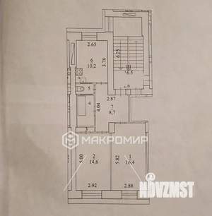 2-к квартира, вторичка, 56м2, 5/5 этаж