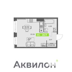 Студия квартира, вторичка, 28м2, 15/16 этаж