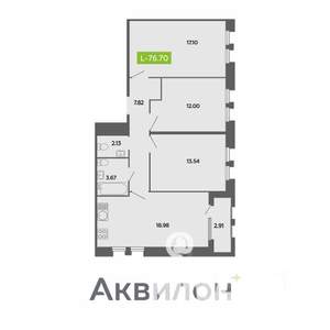 3-к квартира, сданный дом, 77м2, 2/4 этаж